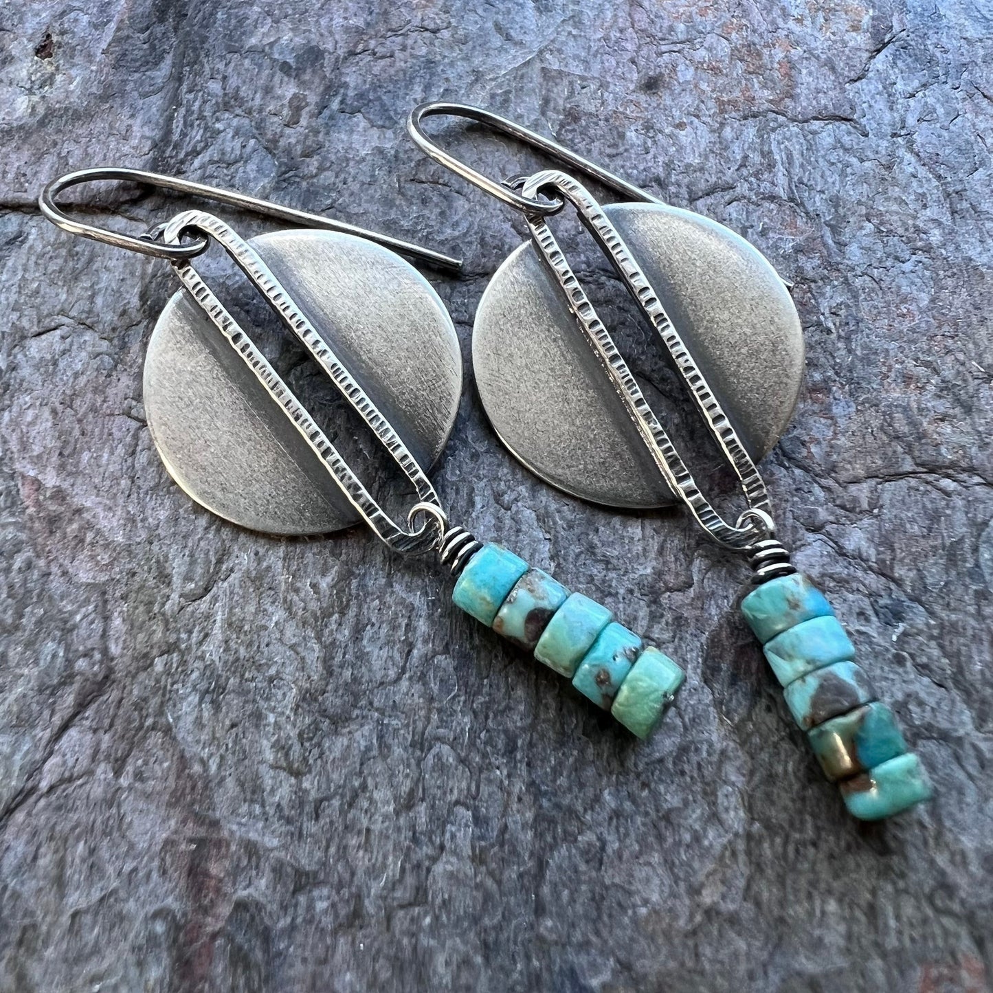 Sterling Silver Turquoise Heishi Bead Earrings