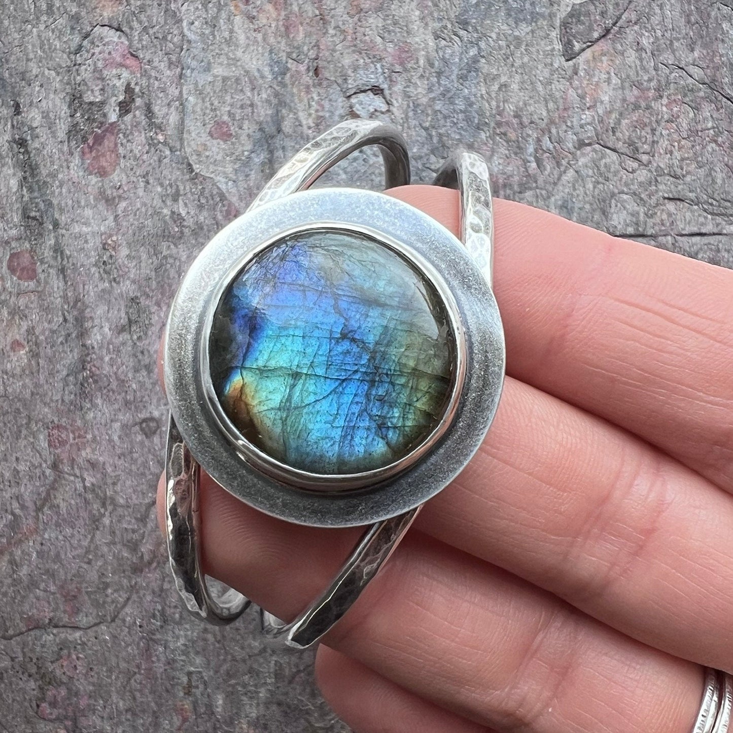 Labradorite Sterling Silver Bracelet - Handmade One-of-a-kind Bracelet