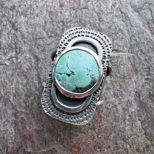 Turquoise Sterling Silver Ring - Handmade One-of-a-kind Ring