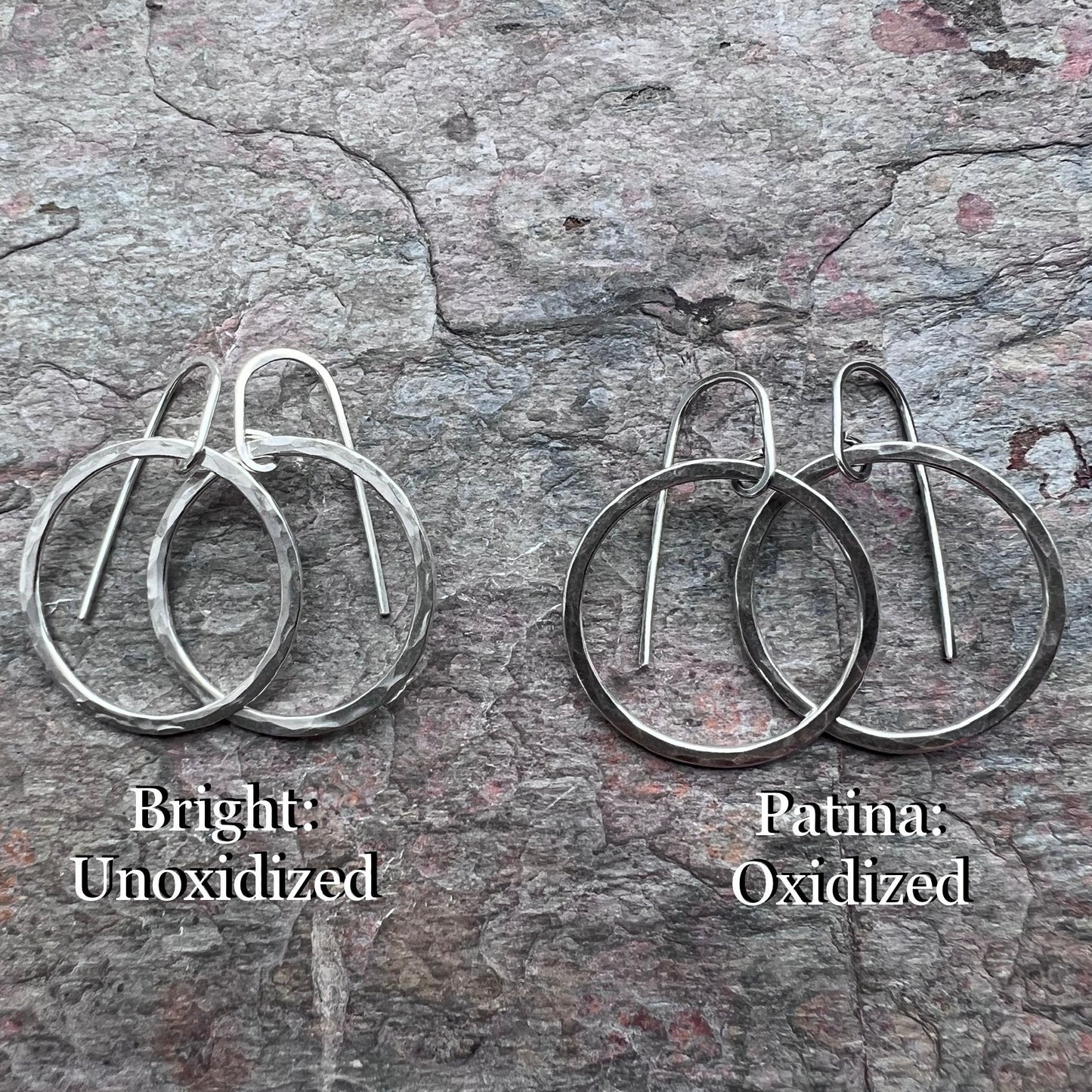 Sterling Silver Hammered Hoops - Available in 4 Sizes