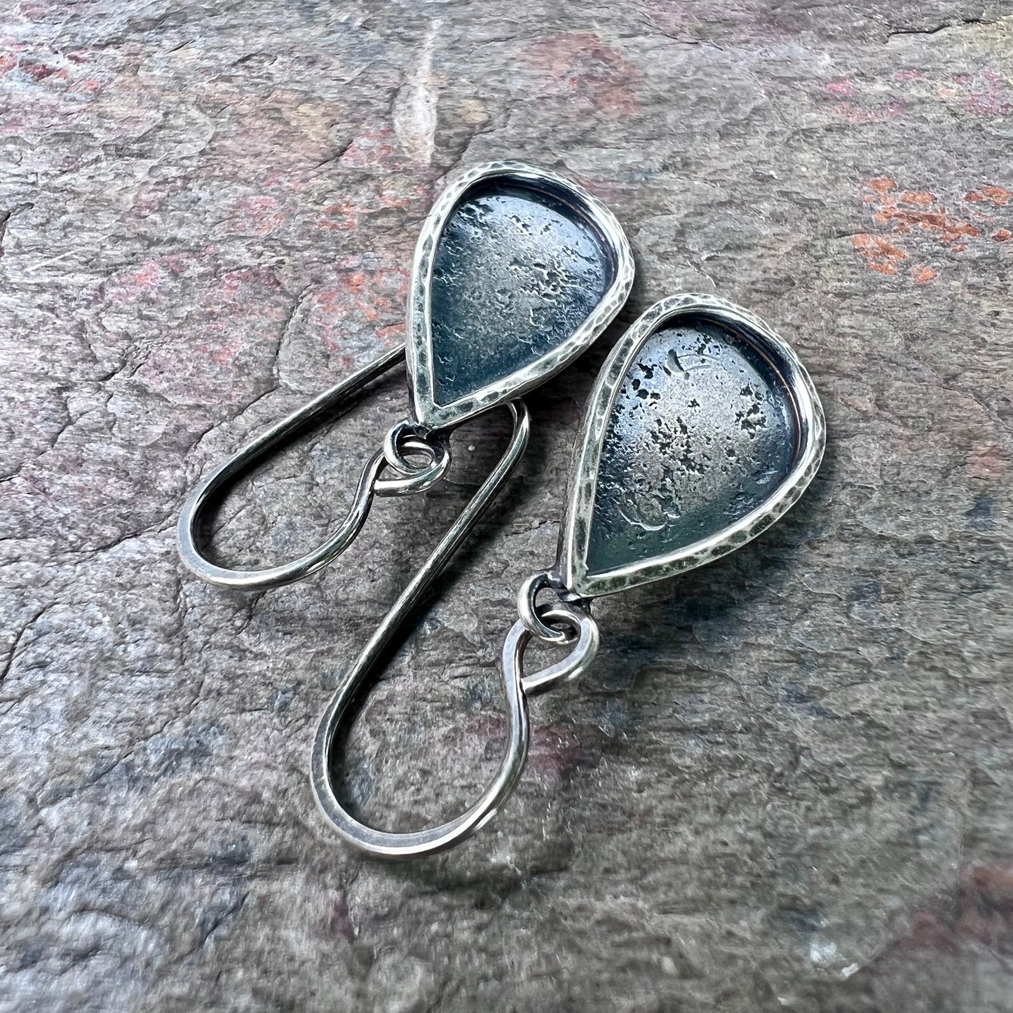 Sterling Silver Textured Teardrop Earrings