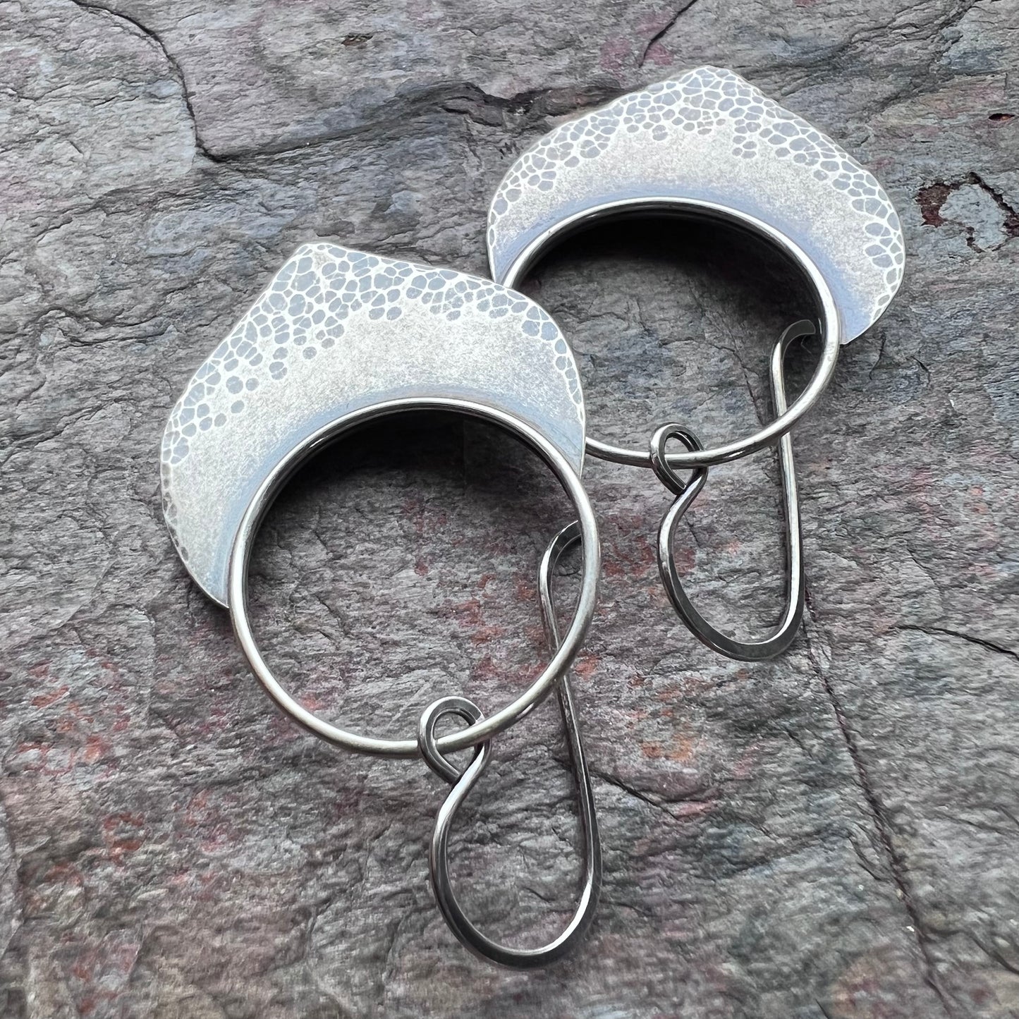 Sterling Silver Hammered Lotus Petal Earrings - Available in 3 Sizes