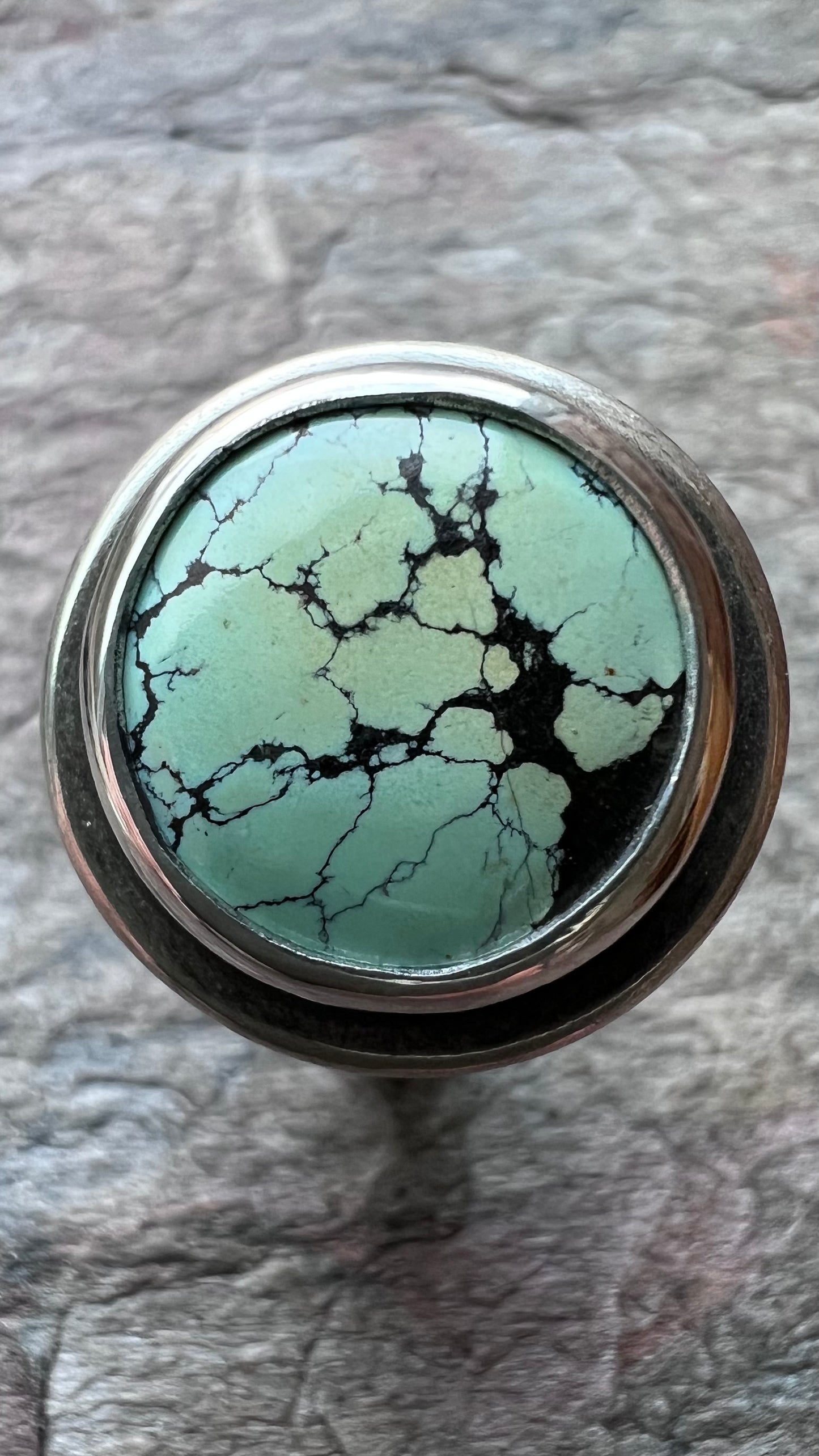 Turquoise Sterling Silver Ring - Handmade One-of-a-kind Genuine Turquoise Ring - Size 8.5
