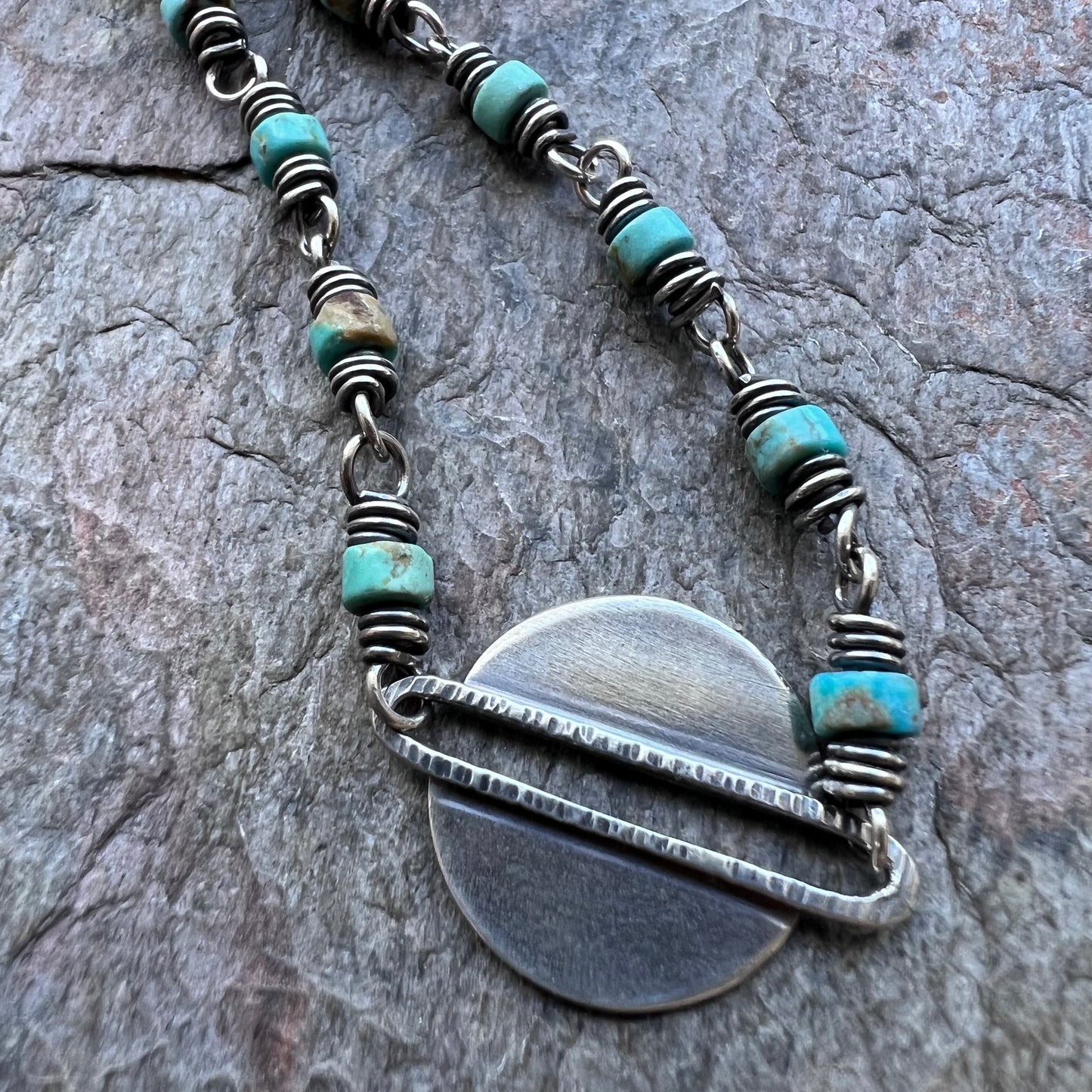 Stering Silver Turquoise Heishi Bead Bracelet